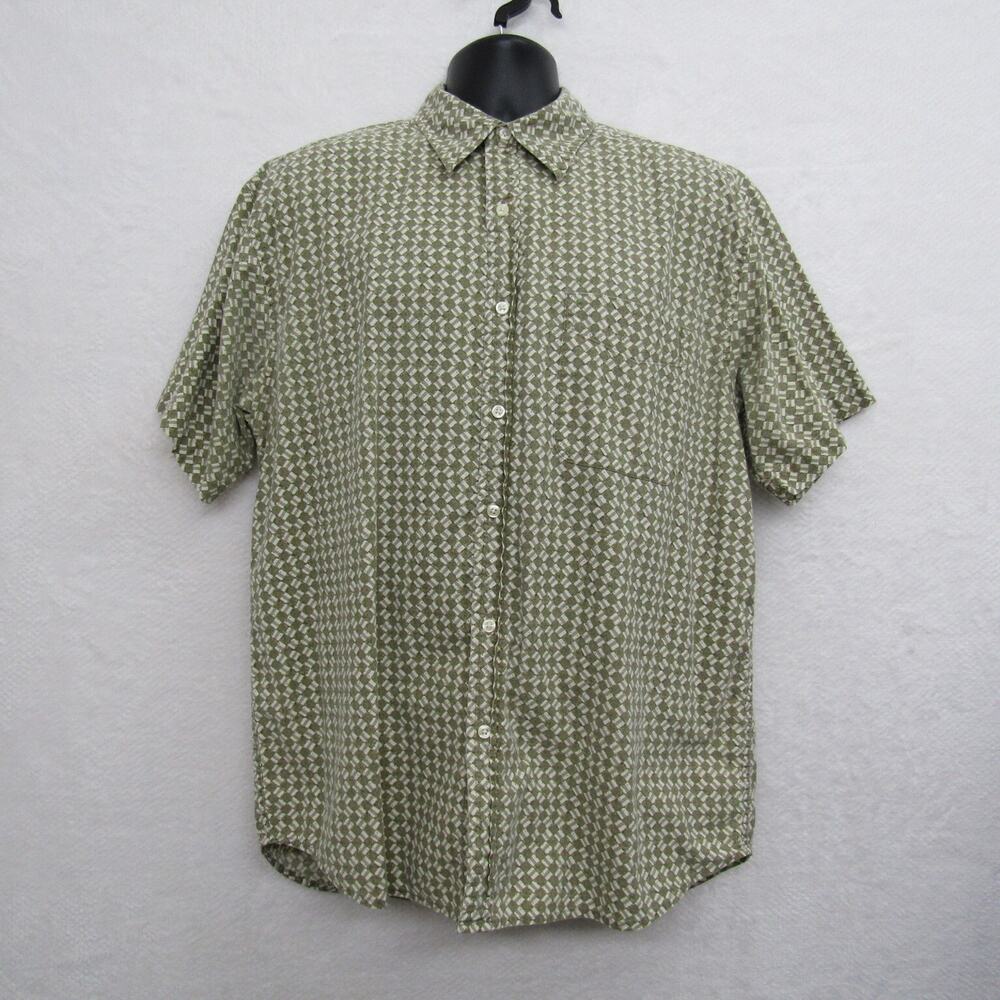 Faded Glory Shirt Mens XLarge Green Short Sleeve Pocket Casual Preppy